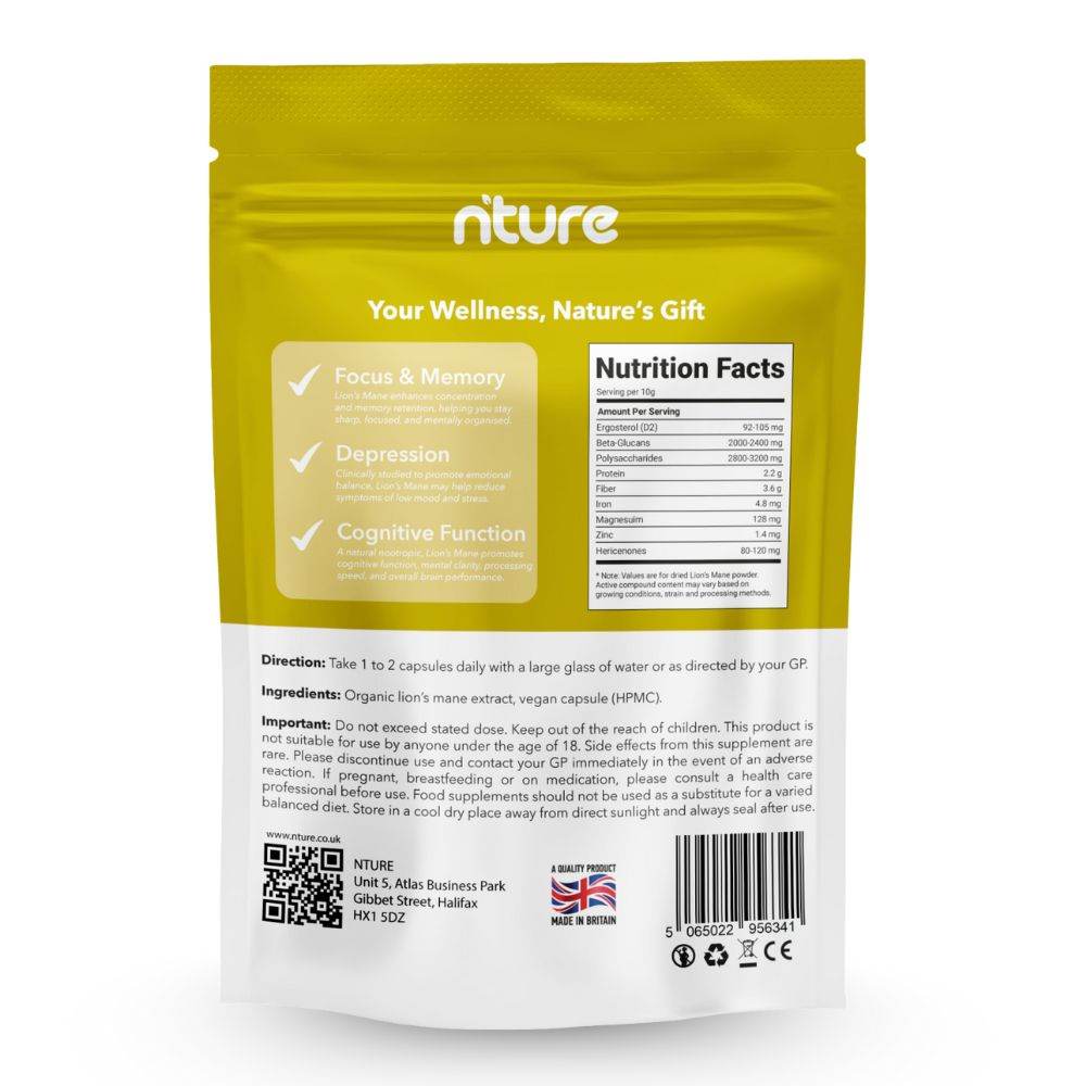 Lion's Mane Mushroom Capsules - Nture