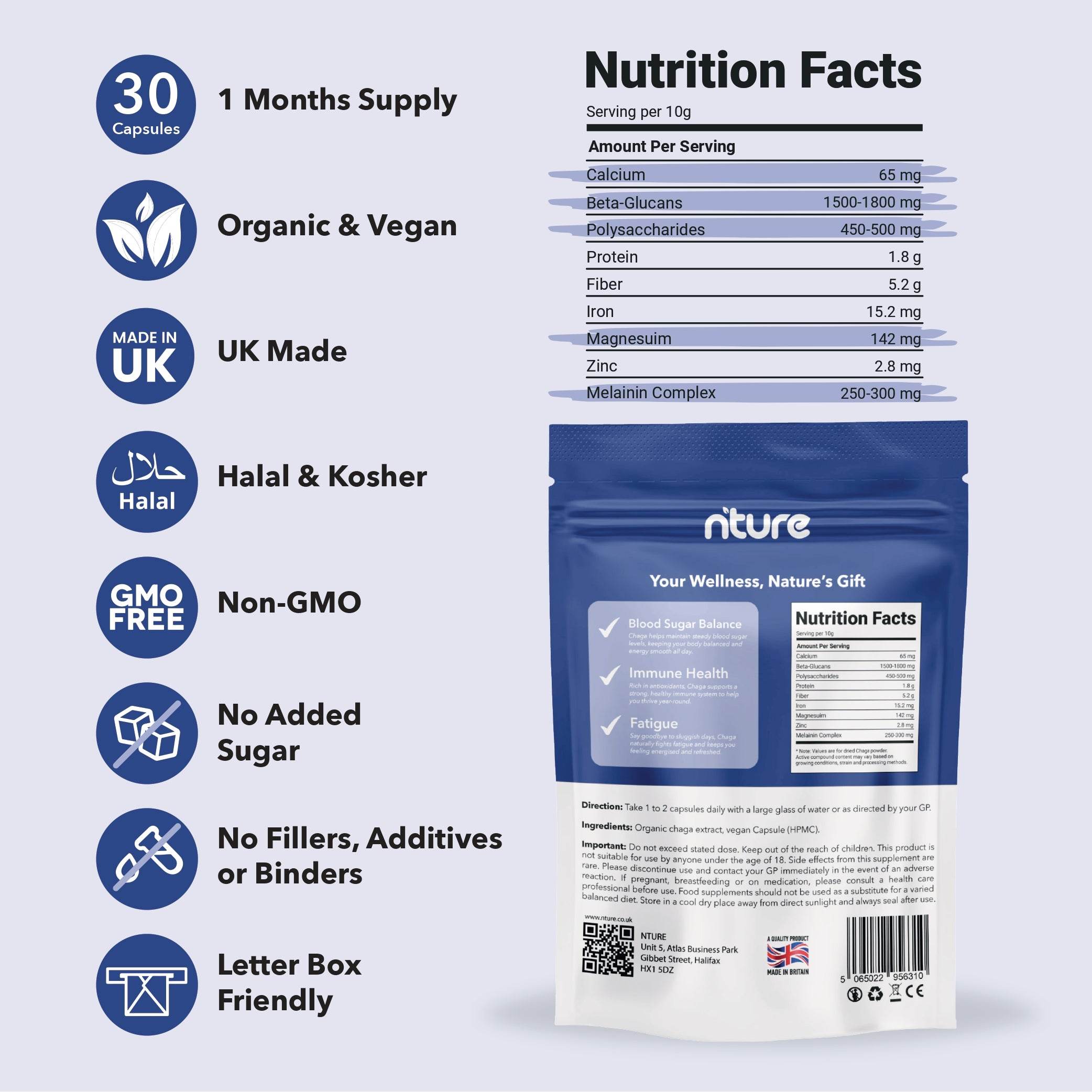 Chaga Mushroom Capsules - Nture