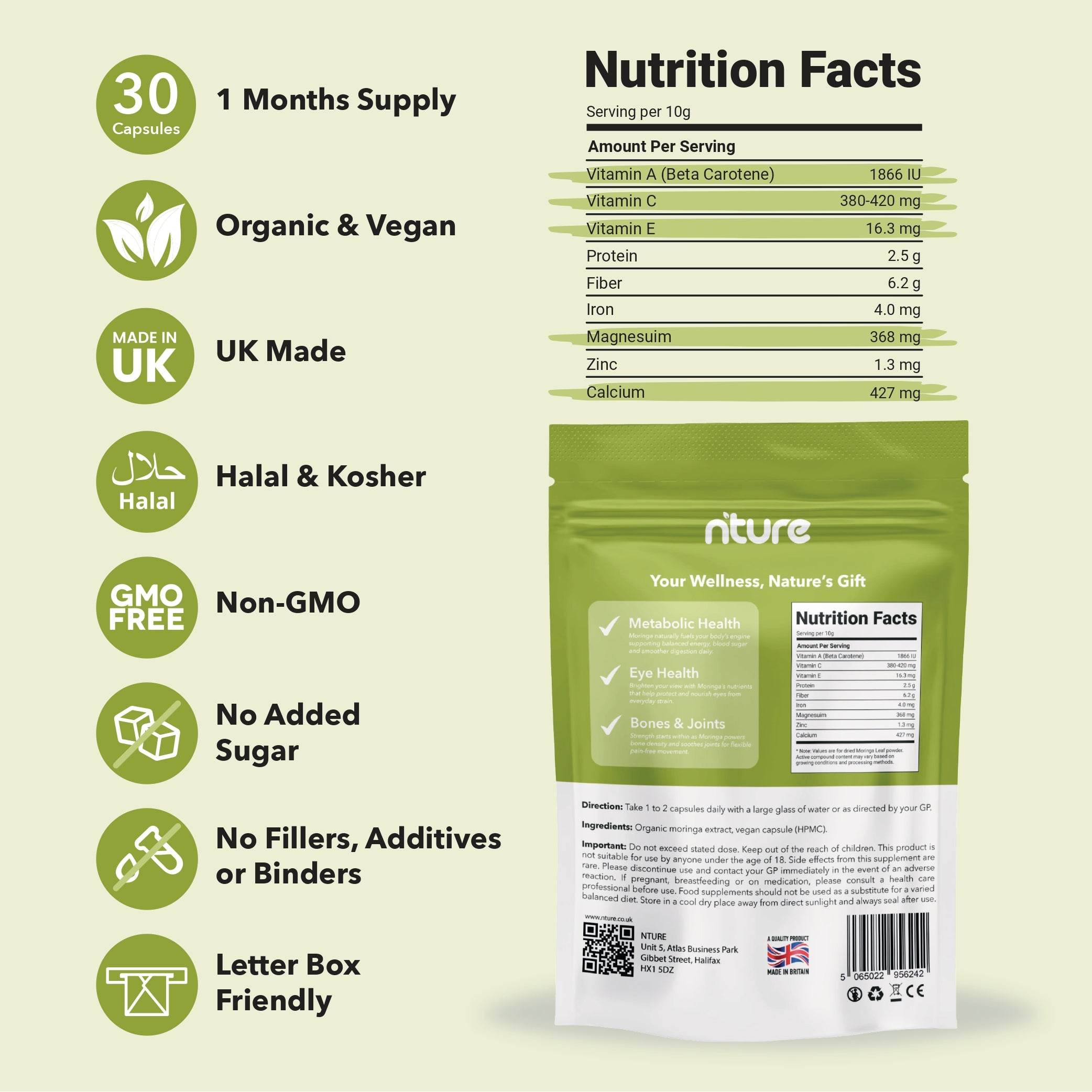 Moringa Powder Capsules - Nture