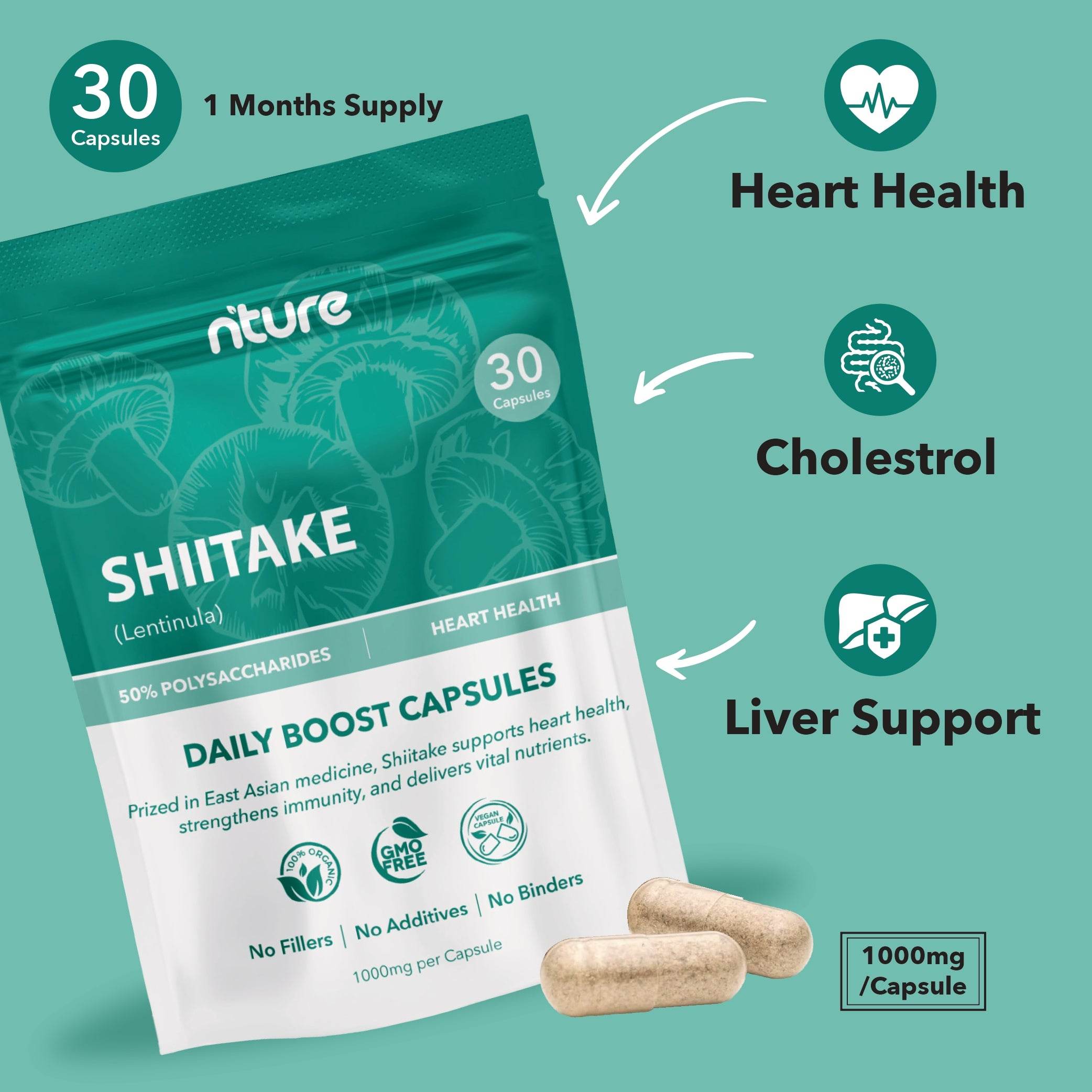 Shiitake Mushroom Capsules - Nture